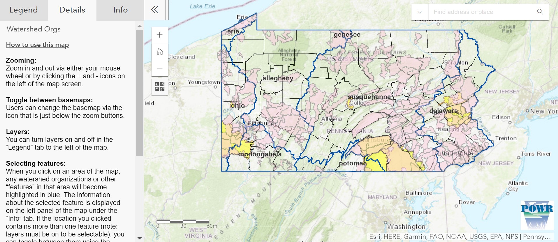 Pennsylvania Watershed Organizations Interactive Map » Manage My Watershed